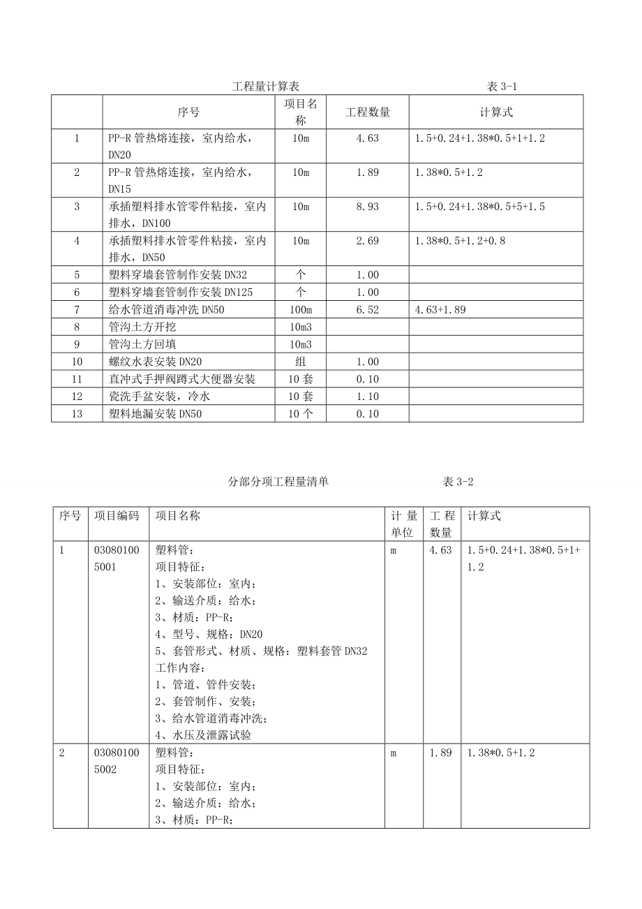 安装工程计量计价例题.doc