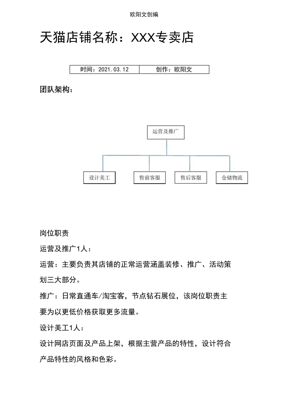 天猫店铺团队架构.doc