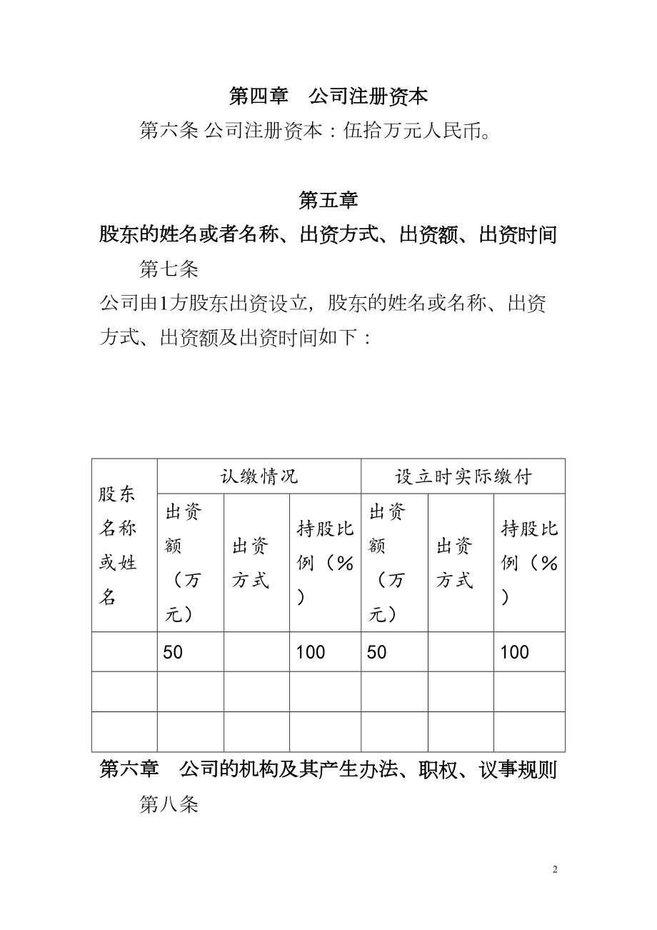 装饰有限公司章程范本工商局适用.doc