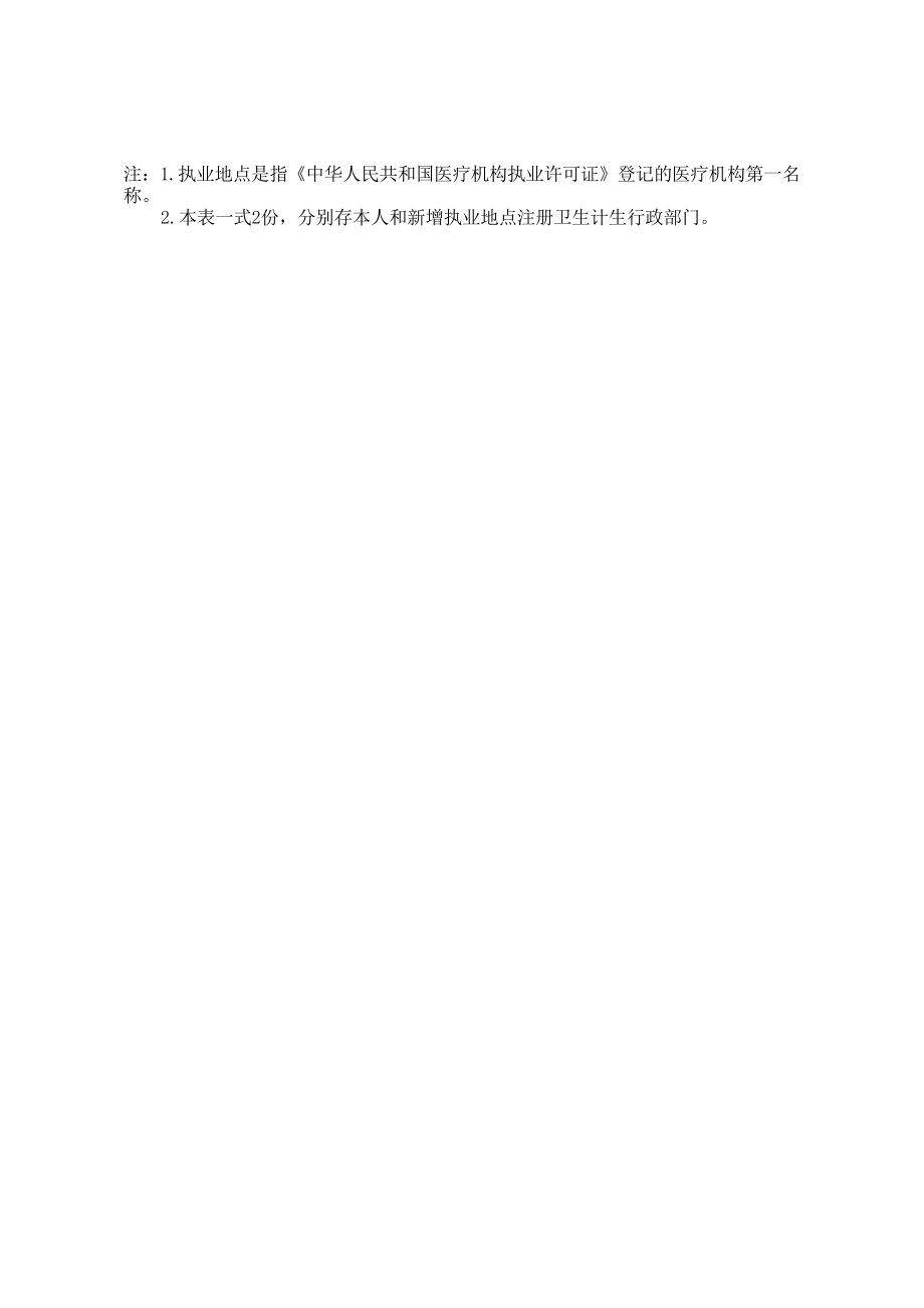 山西省医师多点执业申请表新.doc