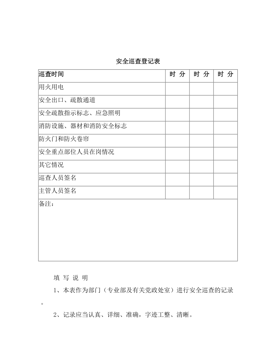 学校安全巡查登记台账.doc