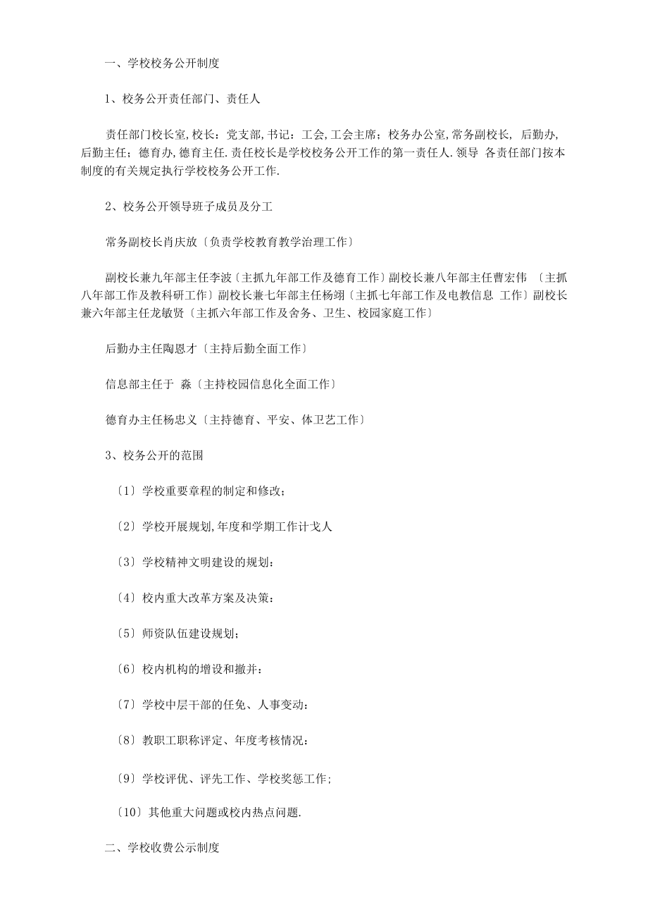 学校公开公示制度落实情况.doc