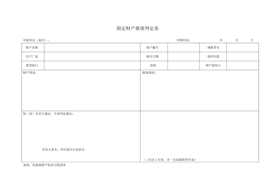 固定资产报废鉴定表.doc