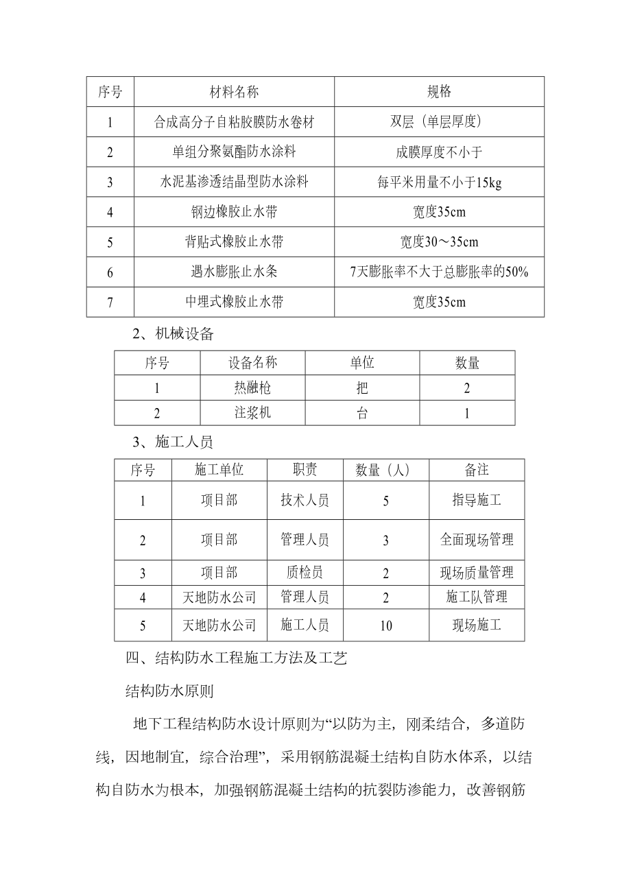 地铁防水施工方案.doc