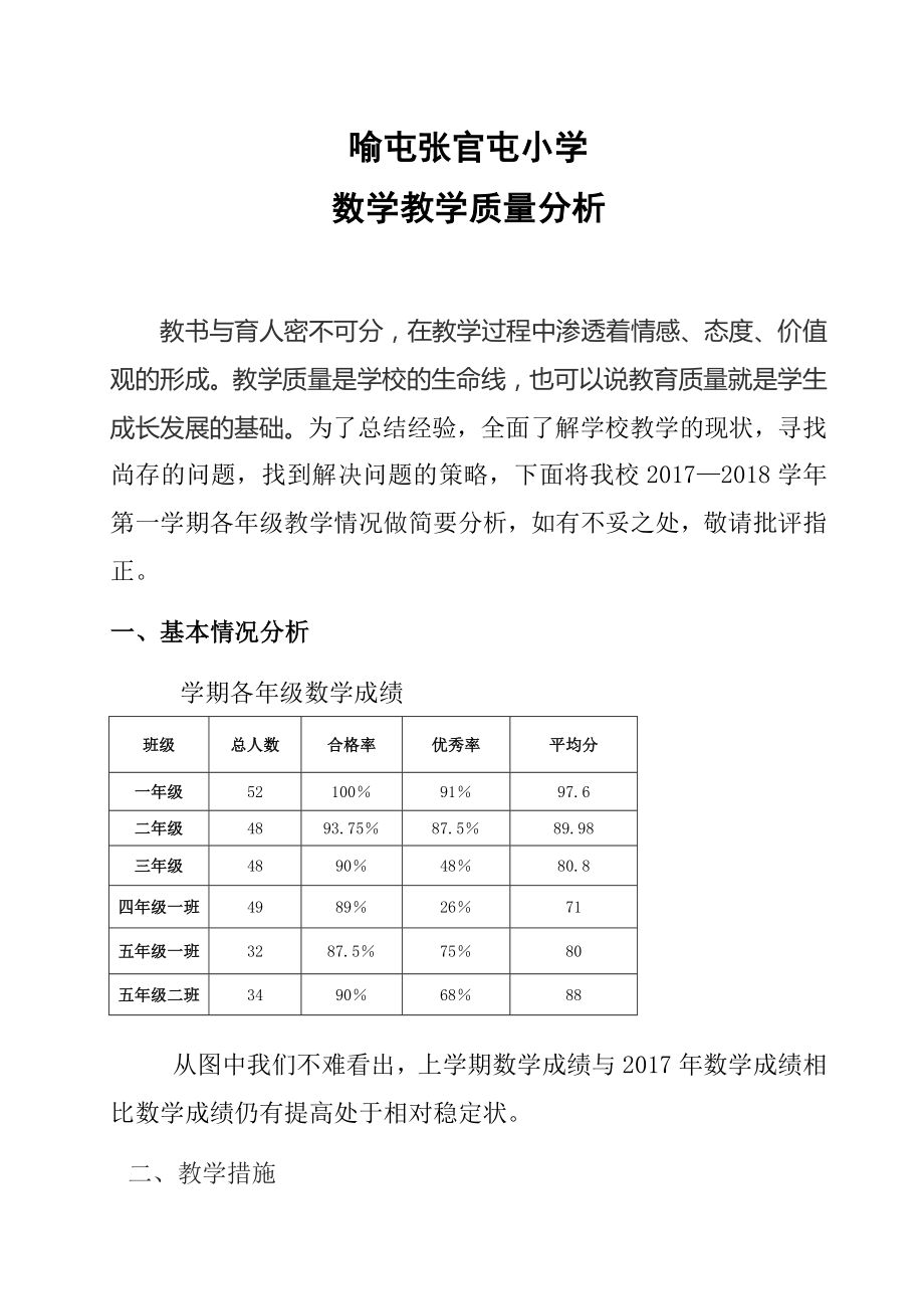 小学学校教学质量分析报告.doc